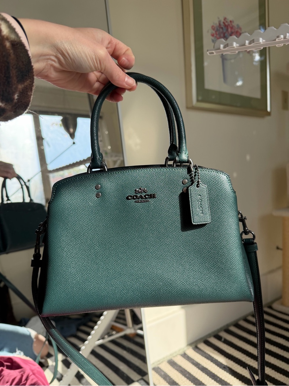 Coach Mini Lillie Carryall Purse with Crossbody Strap - Green